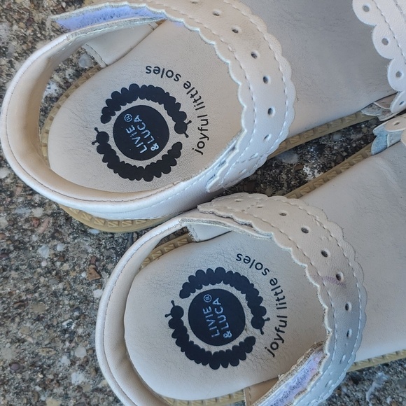 Livie & Luca Posey Classic Cream White Leather Summer Sandals 10 - Picture 8 of 8